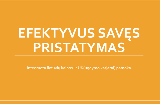 Integruota ugdymo karjerai (UK) ir lietuvių kalbos pamoka