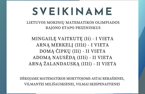 Džiaugiamės pasiekimais
