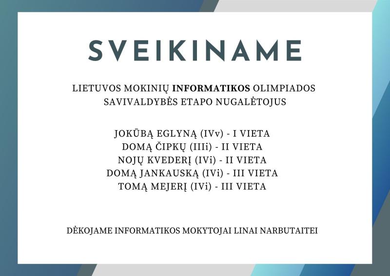 Olimpiados nugalėtojai!