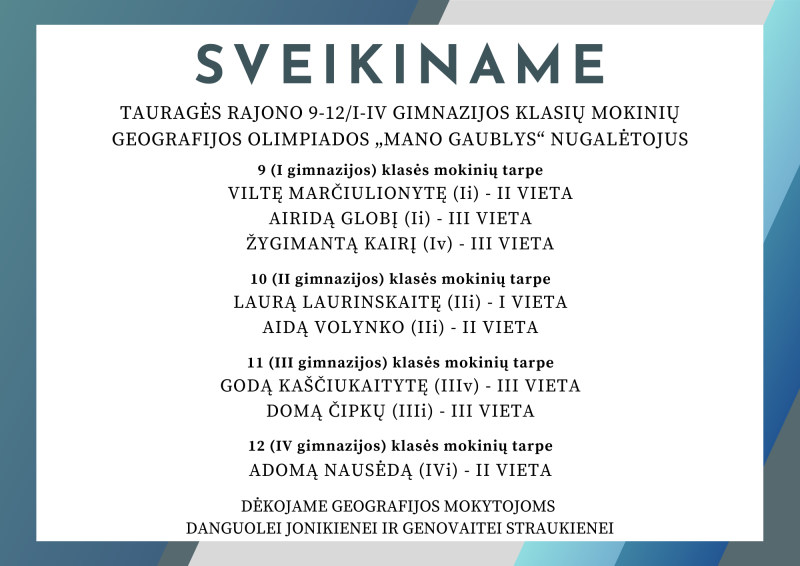 Džiaugiamės ir didžiuojamės!