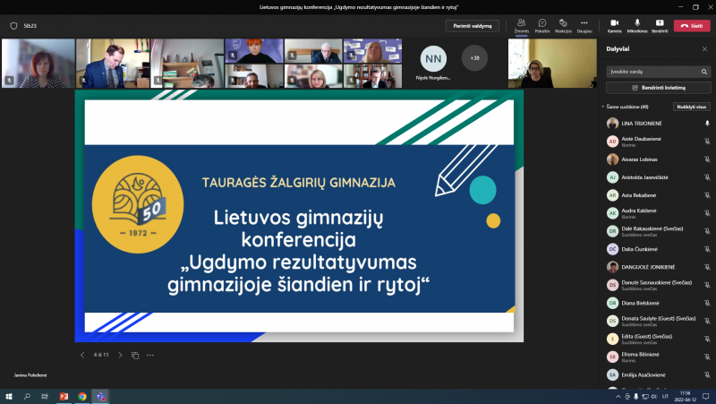 Lietuvos gimnazijų konferencija „Ugdymo rezultatyvumas gimnazijoje šiandien ir rytoj“ skirta paminėti Tauragės Žalgirių gimnazijos 50 – mečiui.