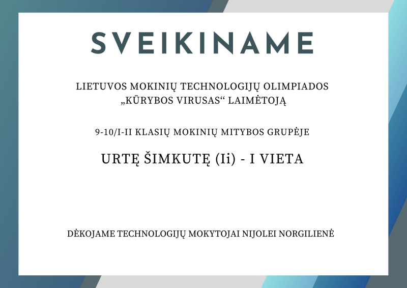 Sveikiname!